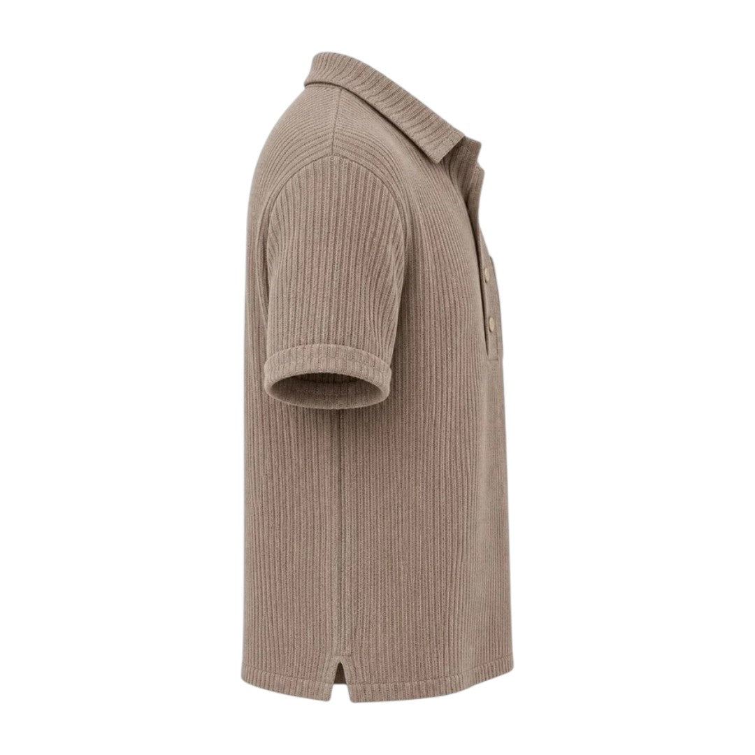 Coronado Resort Wear Company Men's Beige Textured Knit Resort Polo Shirt