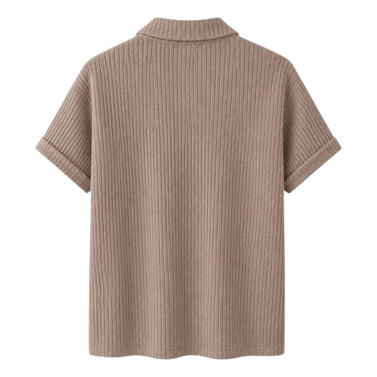Coronado Resort Wear Company Men's Beige Textured Knit Resort Polo Shirt