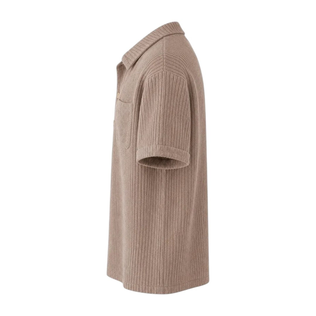 Coronado Resort Wear Company Men's Beige Textured Knit Resort Polo Shirt