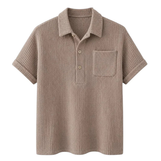 Coronado Resort Wear Company Men's Beige Textured Knit Resort Polo Shirt