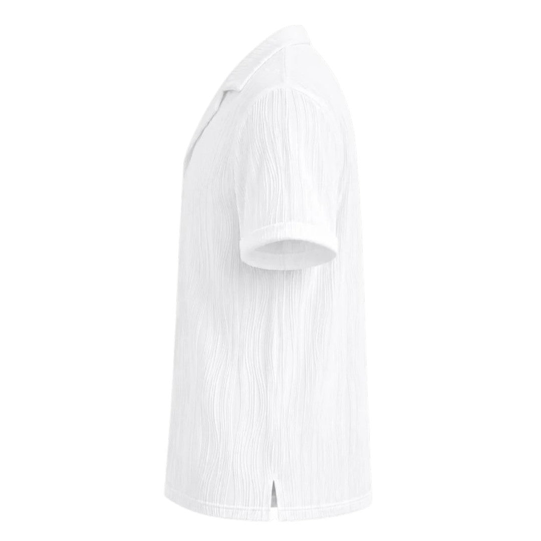 Coronado Resort Wear Company Men's White Textured Resort Camp Collar Shirt