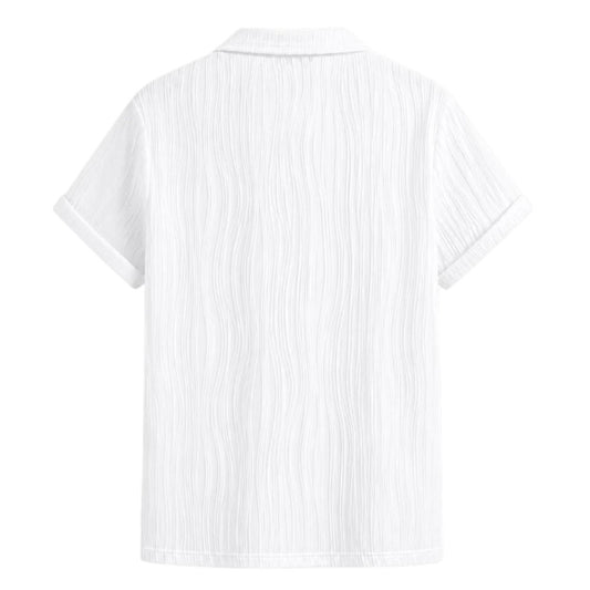 Coronado Resort Wear Company Men's White Textured Resort Camp Collar Shirt