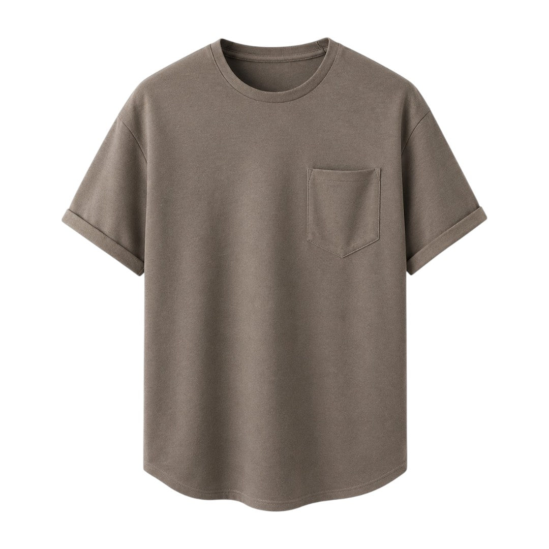 Coronado Resort Wear Company Men's Taupe Pocket Crew Neck T-Shirt