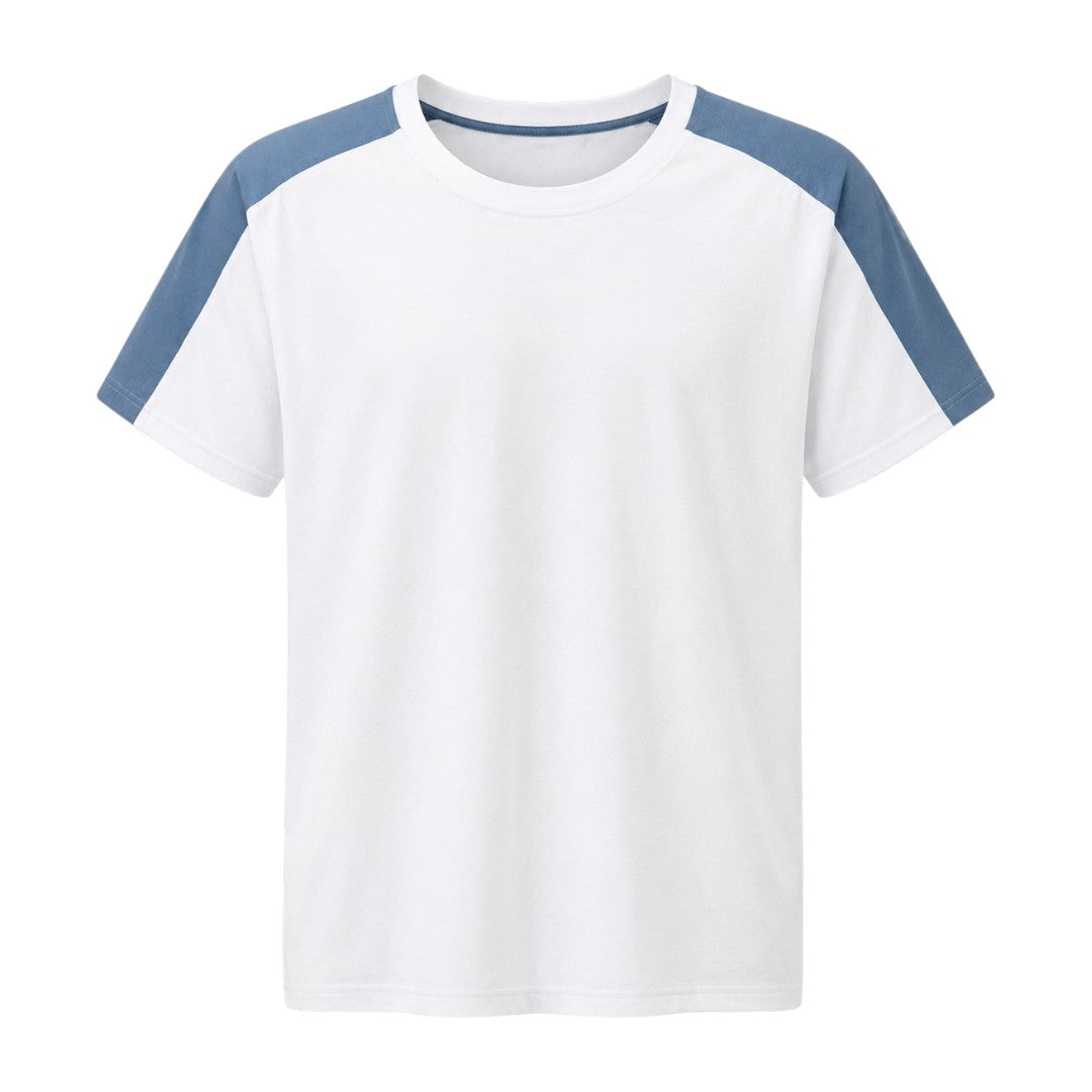 Coronado Resort Wear Company Men's White & Sky Blue Contrast Crew Neck T-Shirt